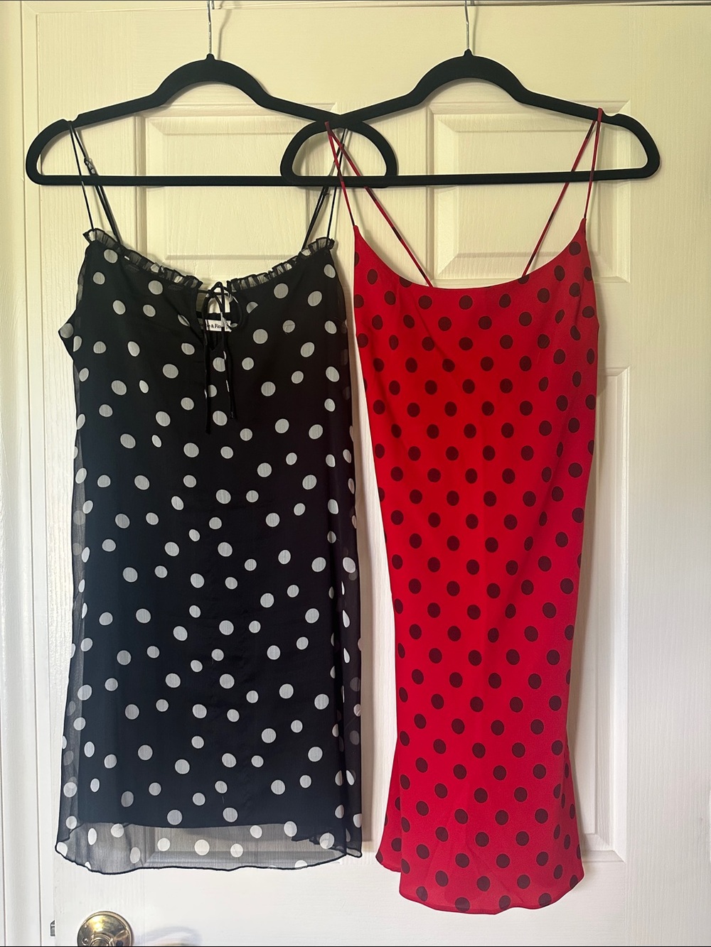 Abercrombie & Fitch Polka Dot Slip Dresses - Black/White & Red/Black